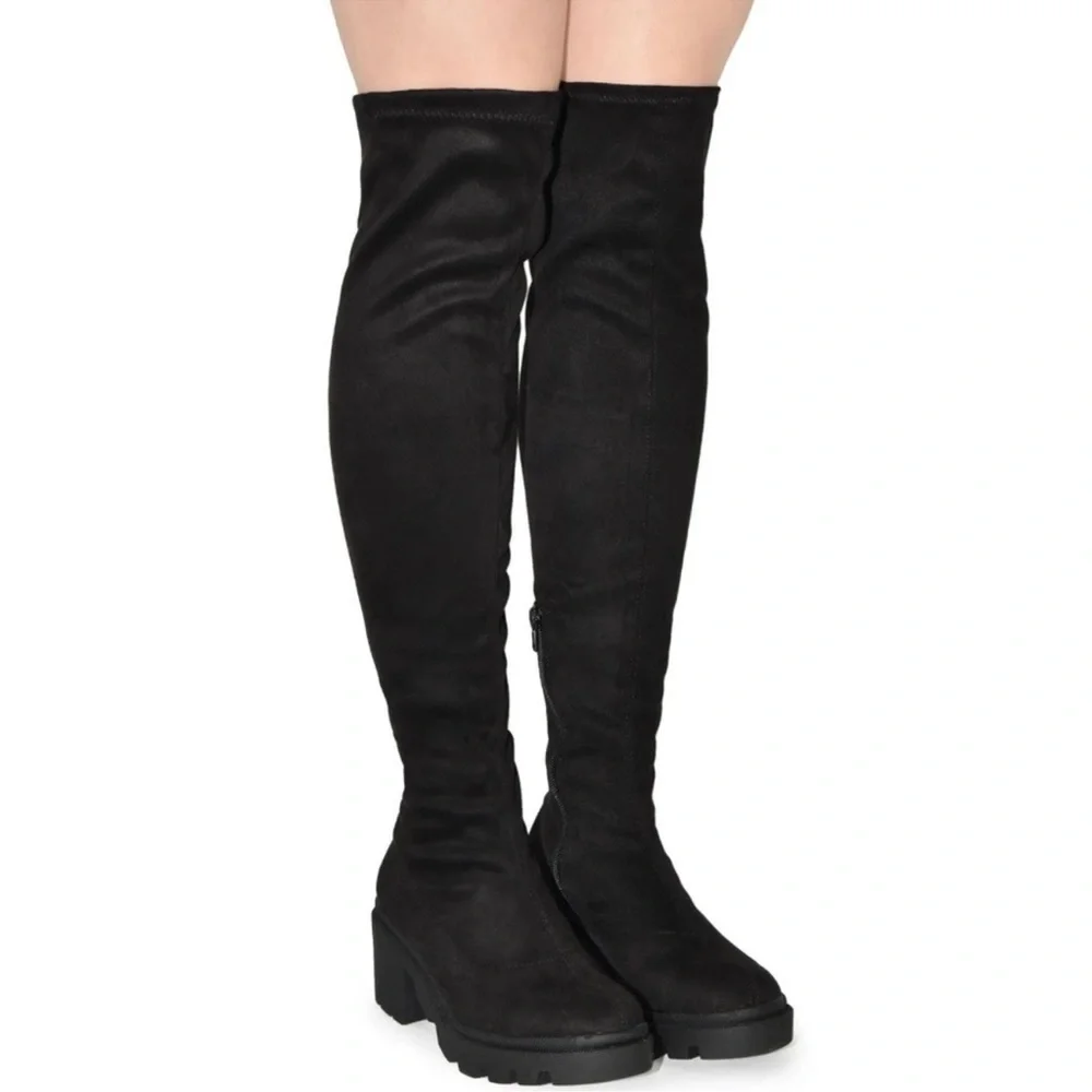 Black Over the Knee Platform Boots